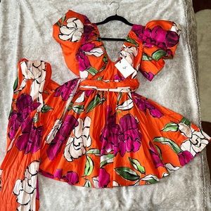 New Gretta Bow Back Mini Dress - Vivid Camellia AJE